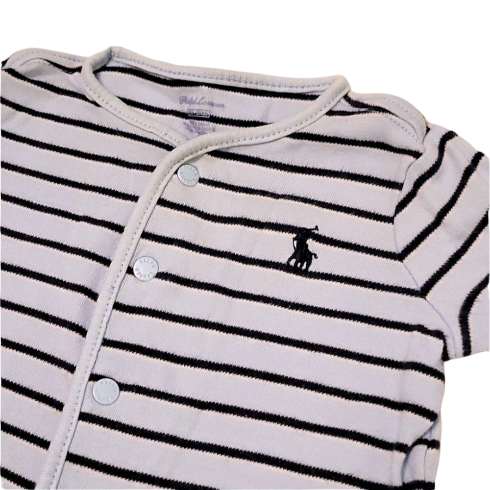Ralph Lauren Striped Onesie w Clasps - 6 Mos